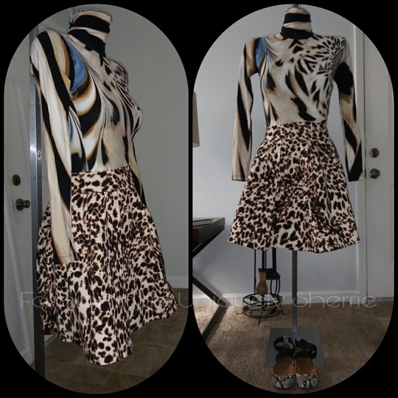 SOLD. ZARA Animal Print Skirt - Picture 2 of 8